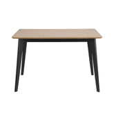 Masa de dining maro/negru 120 x 80 cm din MDF furniruit si lemn de hevea Roxby Actona